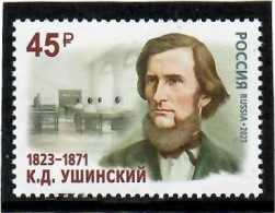 Russia 2023 . K.Ushinsky. Writer, Scientist, Pedagog. 1v. - Unused Stamps