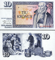 Iceland 10 Kronur 1961 (1981), UNC, P-48, Sign 43 - Islande