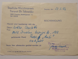 Staatliche Kleintierpraxis - Dresden - Rechnung - 1976 - 1950 - ...