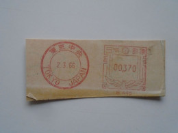 D200377  Red  Meter Stamp Cut- EMA - Freistempel  -1966 Japan   Nippon  -TOKYO - Autres & Non Classés