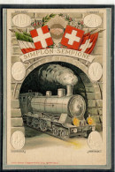 CPA (Suisse-VS Valais) SIMPLON - SEMPIONE - Carte Gaufrée, Tunnel, Zug, Train 1914 / 18 - Simplon