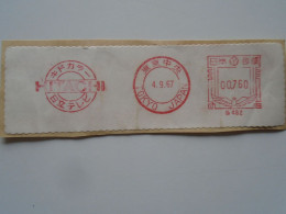 D200382  Red  Meter Stamp Cut- EMA - Freistempel  -1967  Japan   Nippon  - HITACHI  TOKYO  Electronics - Andere & Zonder Classificatie