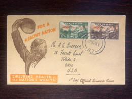 NEW ZEALAND FDC TRAVELLED COVER LETTER TO USA 1946 YEAR HEALTH MEDICINE - Briefe U. Dokumente