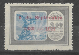 ARGENTINA 1931 EAGLE MOUNTAIN AIRMAIL OVERPRINTED STAMP C34 MI 383 MNH - Unused Stamps