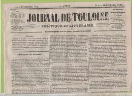 JOURNAL DE TOULOUSE 11 12 1844 - MAURESSAC - LYON - PRINCES MARSEILLE - NAPLES - CORSE - PAPEETE TAHITI - EGYPTE - POLK - 1800 - 1849