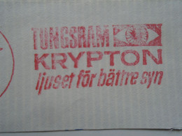 D200394  Red  Meter Stamp Cut- EMA - Freistempel  -1970 TUNGSRAM KRYPTON  - Stockholm Sweden - Elektrizität