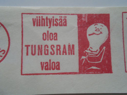 D200397  Red  Meter Stamp Cut- EMA - Freistempel  -1970 TUNGSRAM   - Helsinki - Finland Suomi - Elektriciteit