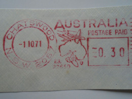 D200398  Red  Meter Stamp Cut- EMA - Freistempel  -1971 Chatswood  Australia - Machine Labels [ATM]