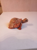 Statuette Tortue Ancienne En Onyx Longueur 9 Cm - Jugendstil / Art Déco