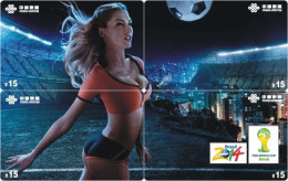 F13011 China Phone Cards Football 2014 FIFA World Cup Brazil Lady Puzzle 48pcs - Sport