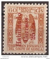 GUI259FSASF-L4129PC-TESCUDARMAOTR.Guinee .GUINEA   ESPAÑOLA.FISCALES .1939/41.(Ed  259F).RARO.MAGNIFICO - Andere & Zonder Classificatie