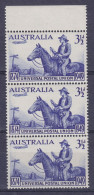 Australia 1949 Mi. 198, 3½p. UPU Weltpostverein Postreiter Postal Rider Vertical 3-Stripe W. Margin M. Rand, MNH** - Neufs