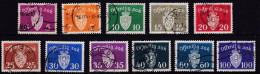 NO602 - NORWAY – 1937-38 – COAT OF ARMS / FULL SET – SC # O22/32 USED 16,50 € - Oficiales