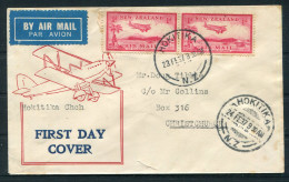 1937 New Zealand First Flight Airmail Cover Hokitika - Blenheim Christchurch - Airmail