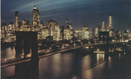 Brooklyn Bridge At Night - New York - Formato Piccolo Viaggiata – FE170 - Brooklyn