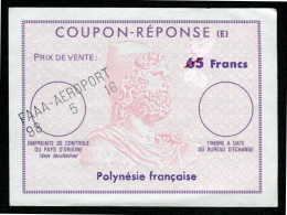 POLYNÉSIE FRANÇAISE  French Reply Coupon / Coupon Réponse Régime Français - Other & Unclassified