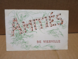 VIERVILLE (28) Carte Fantaisie à Paillettes Amitiés De - Autres & Non Classés