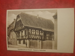 Carte DAMBACH LA VILLE  VIEILLE MAISON A BALUSTRES POMPE A ESSENCE - Dambach-la-ville