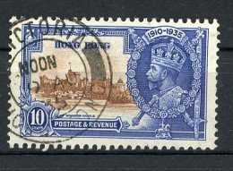 H-K  Yv. N° 134 SG N°135 (o)  10c Jubilé George V Cote 5 Euro BE  2 Scans - Usados