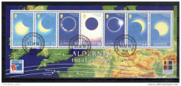 ALDERNEY - FOGLIETTO FRANCOBOLLI - STAMPS SHEET - ECLISSE TOTALE - SPAZIO - TOTAL ECLIPSE - 1999 - Alderney