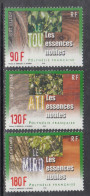 2001 French Polynesia Hardwood Trees Arbres Essences Nobles Complete Set Of 3 MNH - Neufs