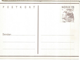 NORUEGA NORWAY ENTERO POSTAL FAUNA CASTOR - Roditori