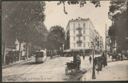 Nice - L'Avenue De La Gare - Animé. Tram, Strassenbahn - Transport Urbain - Auto, Autobus Et Tramway