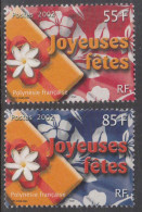 2002 French Polynesia Joyeuses Fetes Happy Holidays Complete Set Of 2 MNH - Neufs