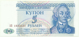 Transnistria ( Moldova ) - 5 Rublei - 1994 - Pick: 17 - UNC. - Moldavie