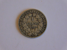 FRANCE 1 Franc 1888 A - Silver, Argent Franc - 1 Franc