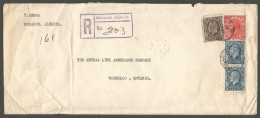 1936 Registered Cover 15c Medallions Uprated PSE RPO Monarch Alberta To Waterloo Ontario - Postal History