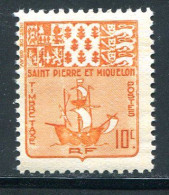 SAINT PIERRE ET MIQUELON- Taxe Y&T N°67- Neuf Sans Charnière ** - Impuestos