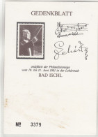 E2549) GEDENKBLATT Anlässlich Der Philatelistentage Vom 18.-21.Juni 1981 In Der Leharstadt BAD ISCHL - No. 3379 - Bad Ischl