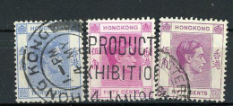 H-K  Yv. N° 151,152,152a SG N°152,153,153b  (o)  25c, 50c George VI Cote 1,45 Euro BE  2 Scans - Used Stamps