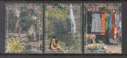2006 French Polynesia Tourism Clothing Waterfalls Archaeology  Complete Set Of 3 MNH - Neufs