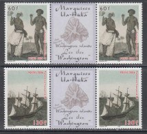 2006 French Polynesia History Of Marquesas Ships Complete Set Of 2 Gutter Pairs  MNH - Neufs