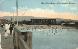 11326289 Seaside_Oregon Hotel Moore From The Pier Baden Strand - Sonstige & Ohne Zuordnung