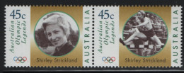 Australia 1998 MNH Sc 1634k-l 45c Shirley Strickland Legendary Olympians Pair - Nuovi