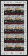 Australia 1998 MNH Sc 1630a 45c Flying Cloud Sailing Ship Pane Of 10 - Nuovi