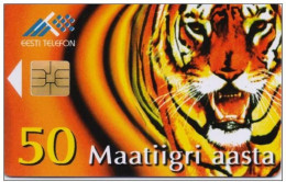 ESTONIA PHONECARD CHINESE HOROSKOP/TIGER Year BIG CAT - Estland