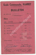 Bulletin Octobre 1952 - Bellens Auguste - 2ème Année Primaire - Ecole Communale Hanret - Imp. Daussogne, Eghezée - Eghezée