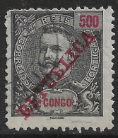 Portuguese Congo – 1911 King Carlos Overprinted REPUBLICA 500 Réis Used Stamp NOQUI Cancellation - Congo Portugais