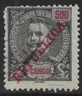 Portuguese Congo – 1911 King Carlos Overprinted REPUBLICA 500 Réis Used Stamp NOQUI Cancellation - Congo Portoghese