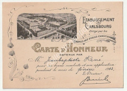 Carte D'Honneur - Etablissement De Carlsbourg - René Jeanbaptiste - Février 1943 - Frères Des Ecoles Chrétiennes - Paliseul
