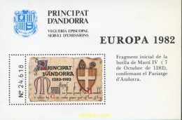 252118 MNH ANDORRA. Vegueria 1982 EUROPA 1982 - Bischöfliche Viguerie
