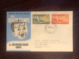 NEW ZEALAND FDC TRAVELLED COVER LETTER TO UK 1951 YEAR HEALTH MEDICINE - Covers & Documents