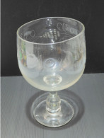 -ANCIEN TRES GRAND VERRE RINCE RAISIN Gravé AMITIE Pampres & GRAPPES RAISIN  E - Glass & Crystal