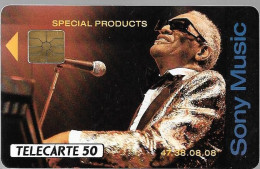 CARTE-PRIVEE-50U-GemA-D610-04/91-SONY Musique-Ray CHARLES-R° Glacé-1000-Ex-Utilisé-TBE/LUXE-RARE - Privées