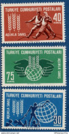 Turkey 1963 Fight Against Hunger 3 Values MNH 63-03 - Contro La Fame