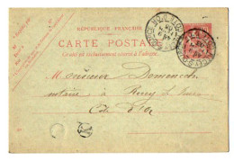 TB 4525 - 1903 - Entier Postal Type MOUCHON - M. Annette MOLLO Pour M. DOMENECH, Notaire à RECEY - SUR - OURCE - Cartes Postales Types Et TSC (avant 1995)